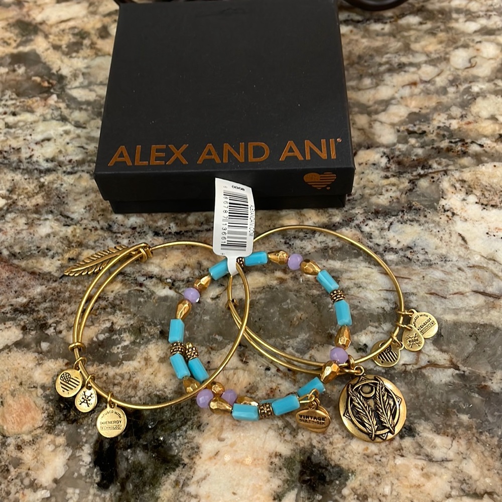 NWT Alex And Ani 3 Pc Bracelet Set